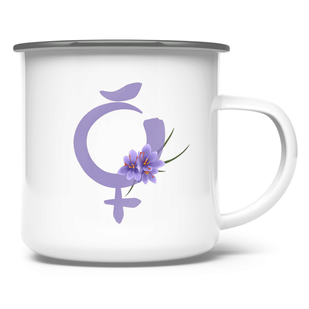 Signatur MERKUR – Emaille Tasse