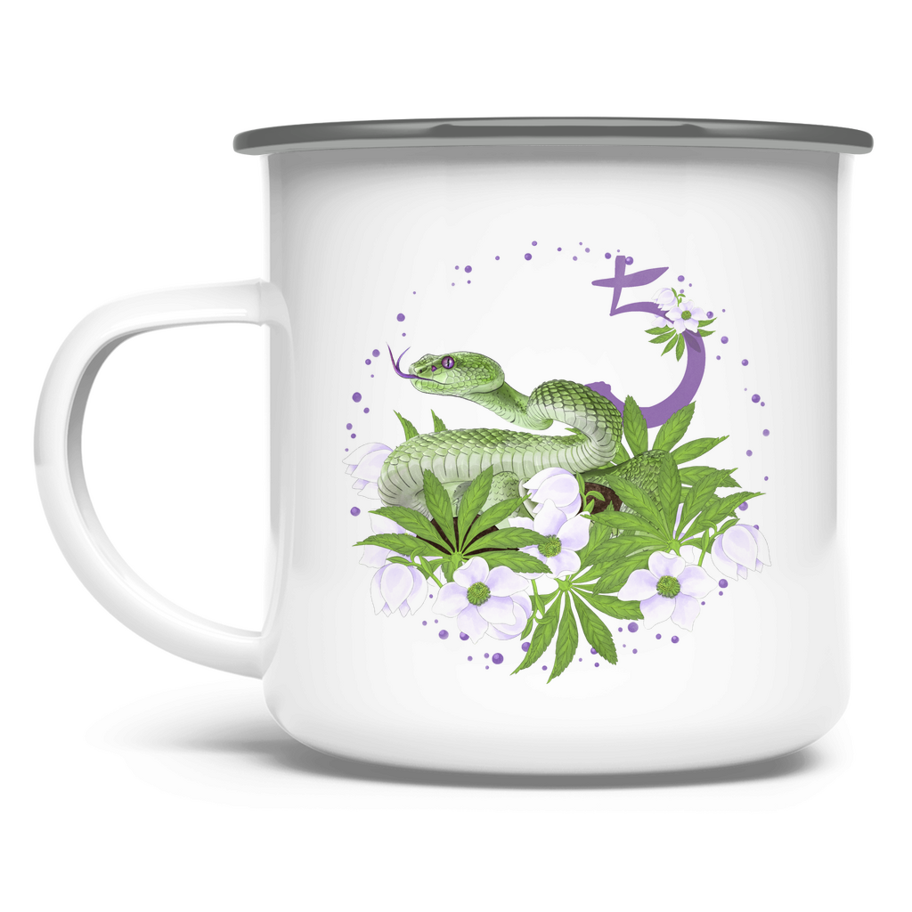 Signatur SATURN – Emaille Tasse