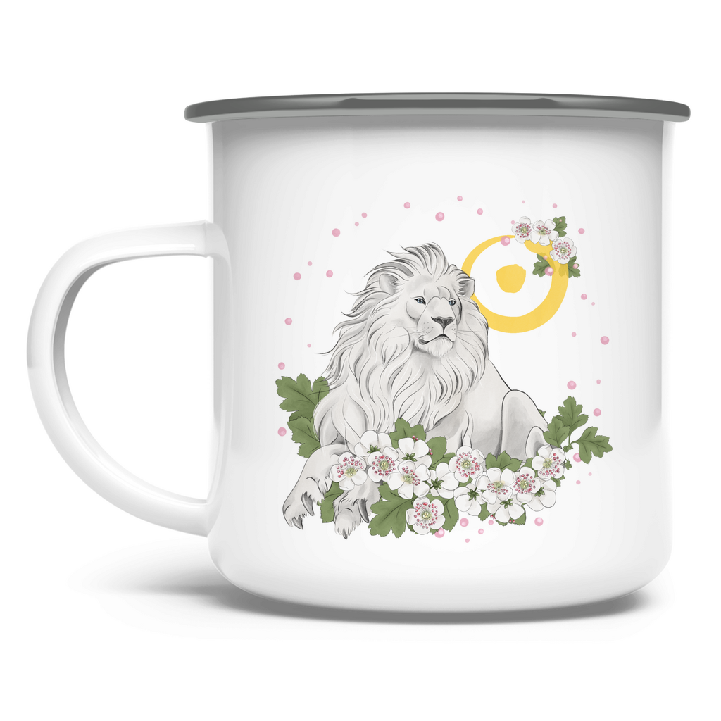 Signatur SONNE – Emaille Tasse