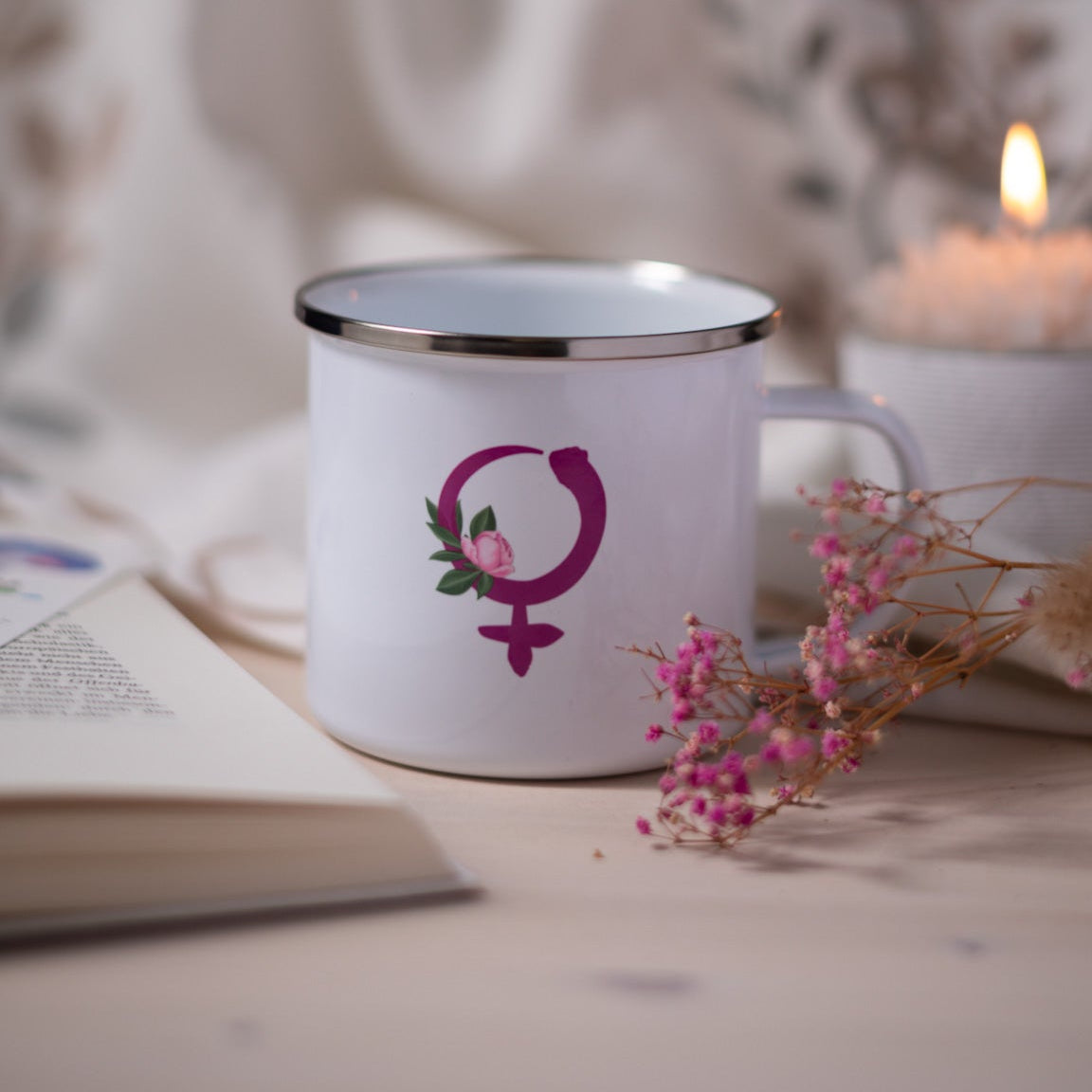 Signatur VENUS – Emaille Tasse