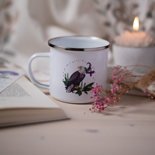 Signatur JUPITER – Emaille Tasse