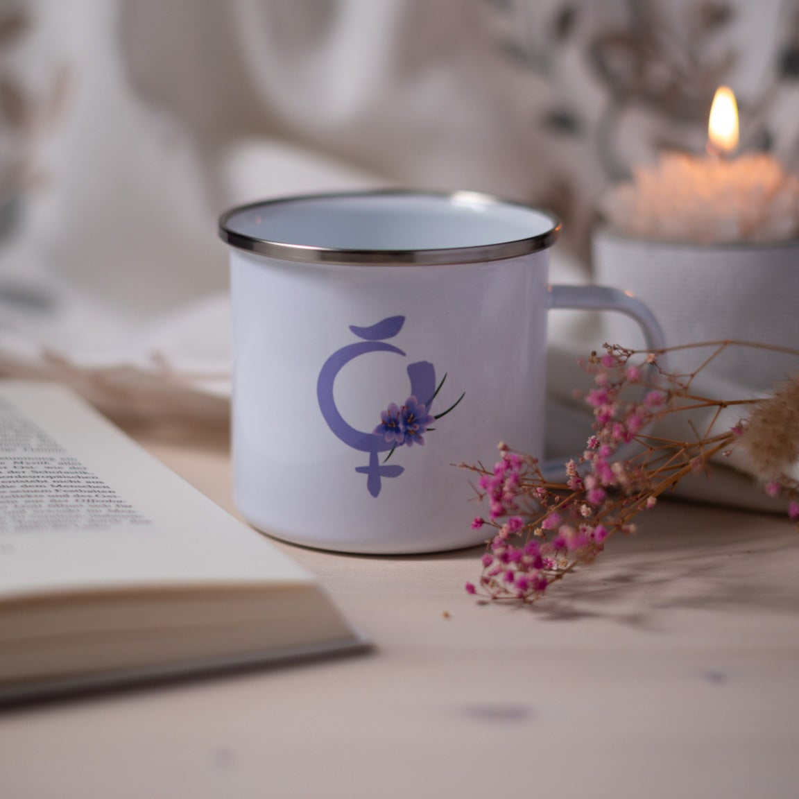 Signatur MERKUR – Emaille Tasse