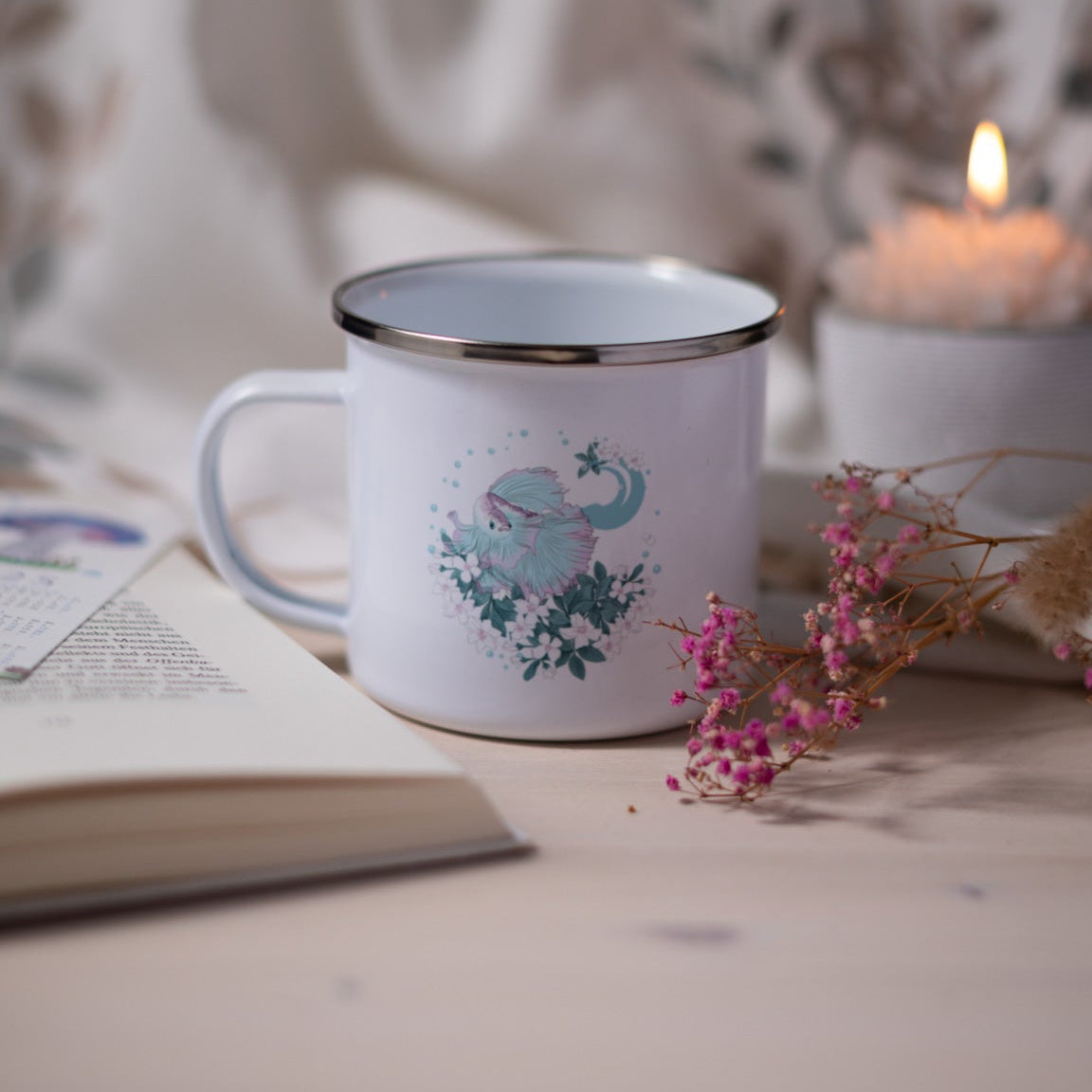 Signatur MOND – Emaille Tasse