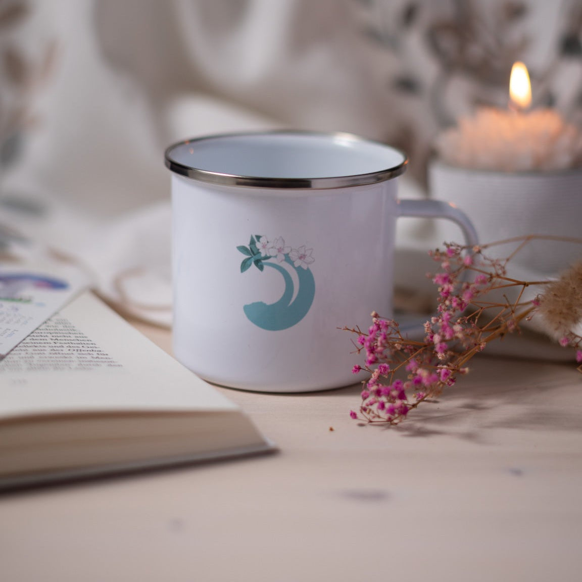 Signatur MOND – Emaille Tasse