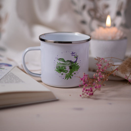 Signatur SATURN – Emaille Tasse