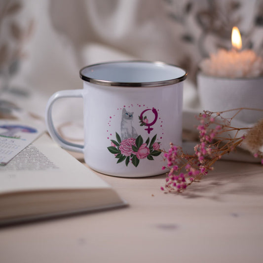 Signatur VENUS – Emaille Tasse